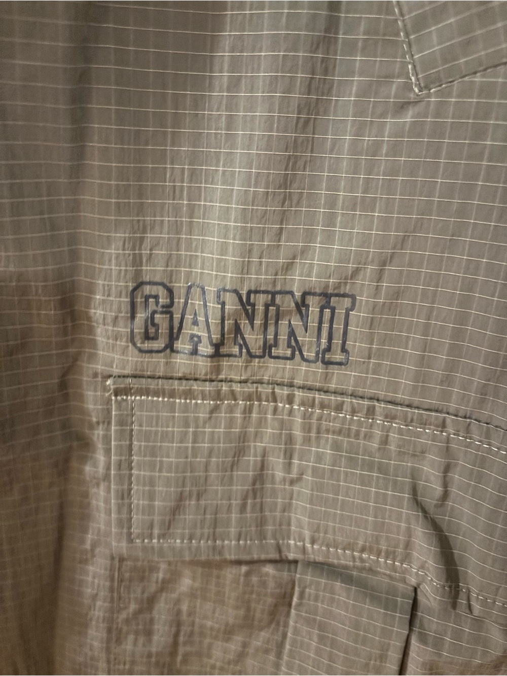 Ganni Olive Ripstop Coat - Picture 2 of 5